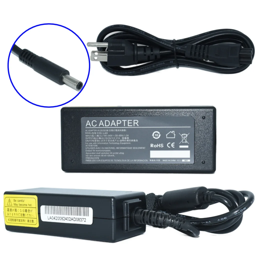 Cargador de laptop (compatible con DELL punta delgada) 45W 19.5V 2.31A (4.5*3.0) Marca EKO EK-L4D