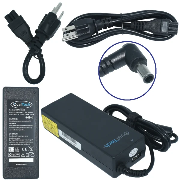 Cargador para laptop SONY 9.5V/4.74AH C/Blister + USB Marca OvalTech OTAC-E59