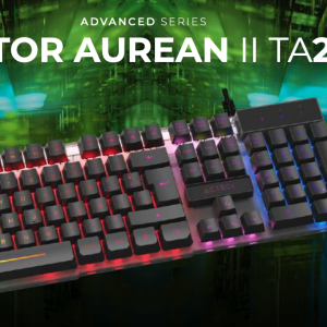 TECLADO ACTECK LED AUREAN II TA220G ALAMBRICO USB A NEGRO (AC-939195)