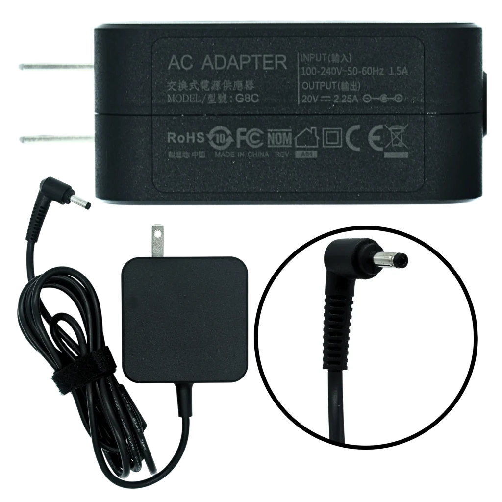 Cargador de laptop (compatible con Lenovo) 45W 20V/2.25A (4.0*1.7) CUADRADO Marca EKO EK-G8C