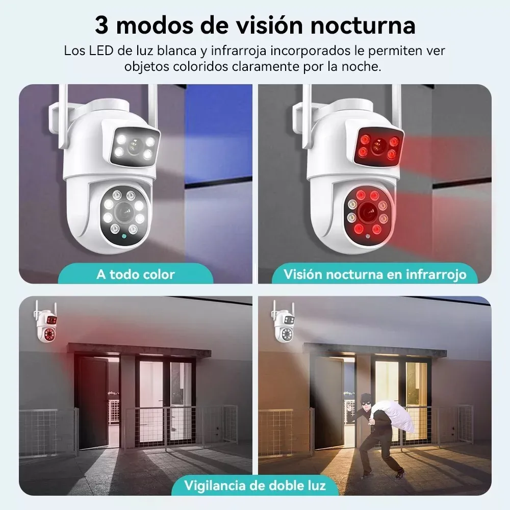 Cámara de seguridad de doble lente de 8mp Visión 360 grados. - Image 2