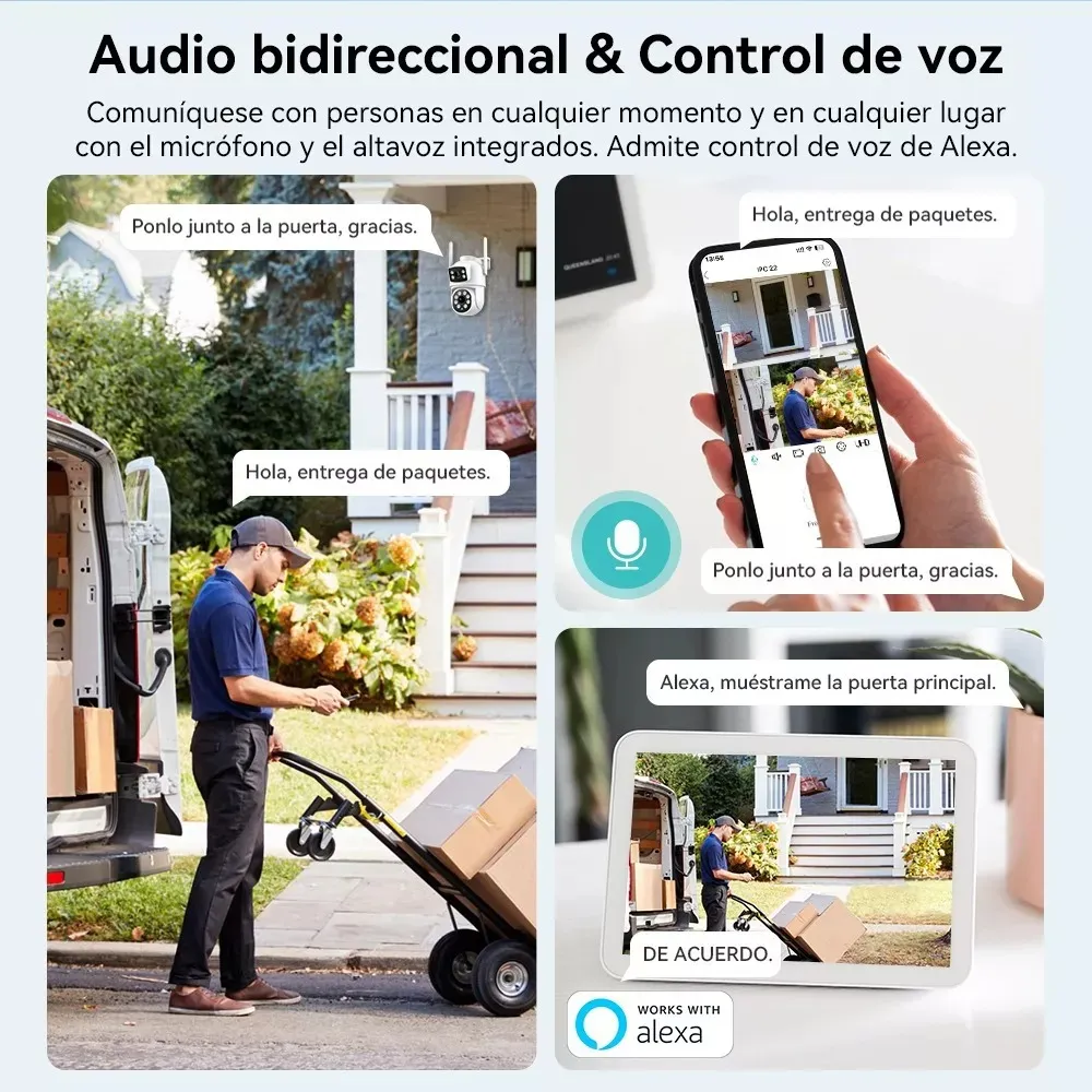 Cámara de seguridad de doble lente de 8mp Visión 360 grados. - Image 3