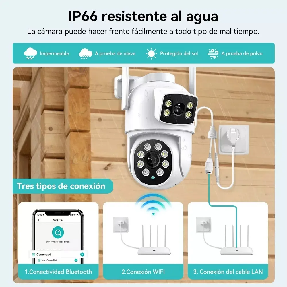 Cámara de seguridad de doble lente de 8mp Visión 360 grados. - Image 4