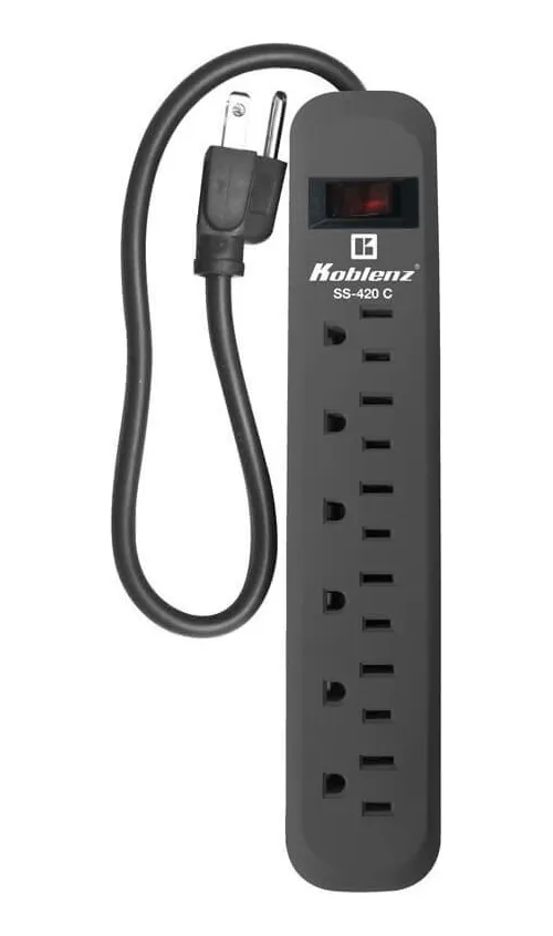 Supresor Koblenz SS-420-C 420 Joules 6 Contactos Aterrizados Switch On/Off