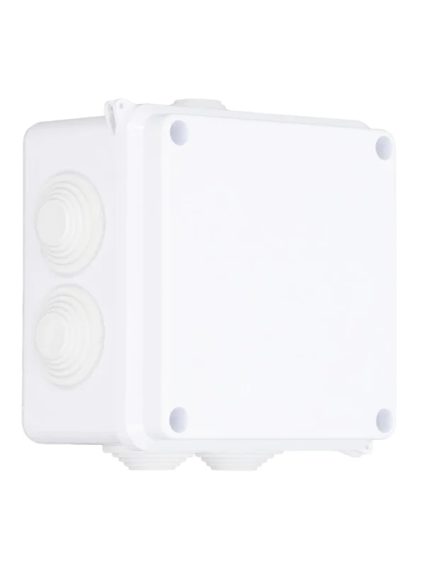 SAXXON PB100 - Caja de conexiones con 7 entradas / PVC libre de halógenos / Compatible con cámaras Bullet / Domo / Dimensiones 100 x 100 x 70 mm (Ancho x Alto x Fondo) / IP55       Soporte y Montaje SAXXON PB100