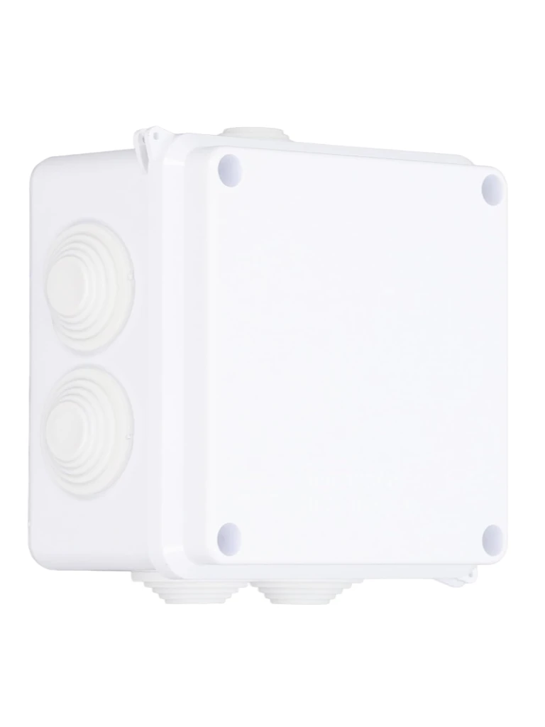 SAXXON PB100 - Caja de conexiones con 7 entradas / PVC libre de halógenos / Compatible con cámaras Bullet / Domo / Dimensiones 100 x 100 x 70 mm (Ancho x Alto x Fondo) / IP55 Soporte y Montaje SAXXON PB100