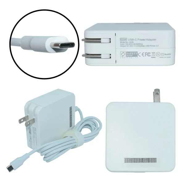 USBC-65W Adaptador de Corriente USB-C 65W 20V/3.25A (Type C) con PD