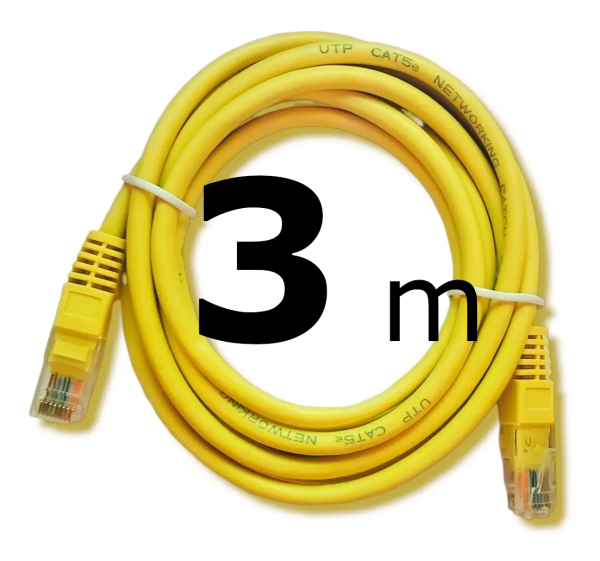 3 metros de cable de red cat 5e Ponchado cca