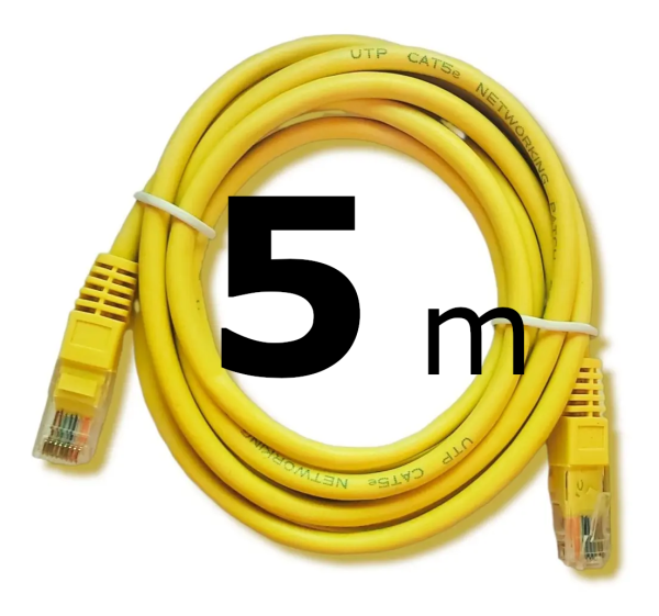 5 metros de cable de red cat 5e Ponchado cca