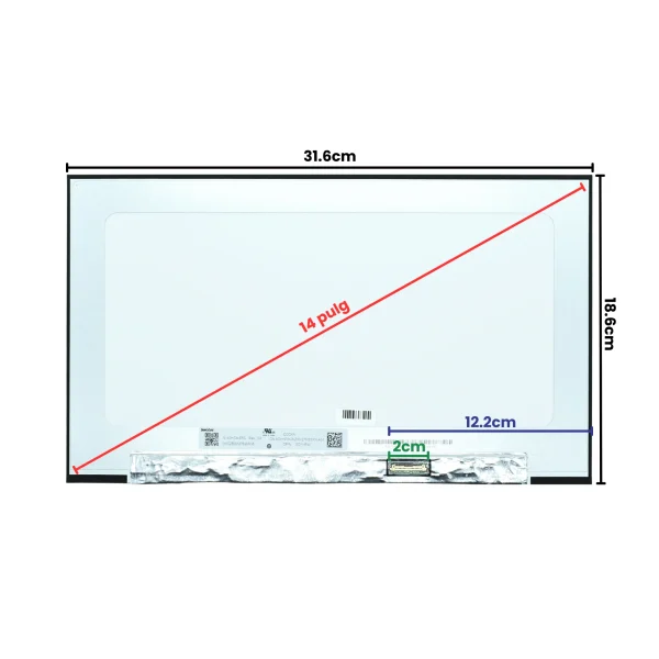 LCD140-001 Pantalla LCD 14.0 FHD (1920x1080) IPS FOLD Conector Derecho 30P Glossy (Sin Brackets)